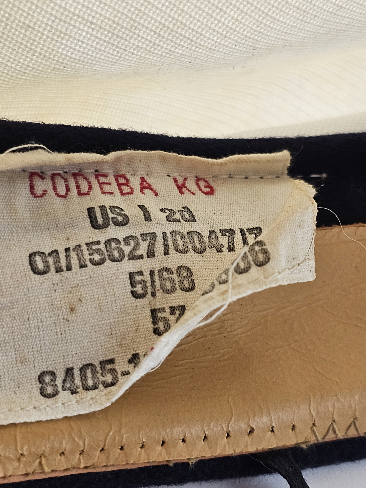 west german bundesmarine tropical summer cap – codeba kg (dated 5/68) west german bundesmarine tropical summer cap – codeba kg (dated 5/68)