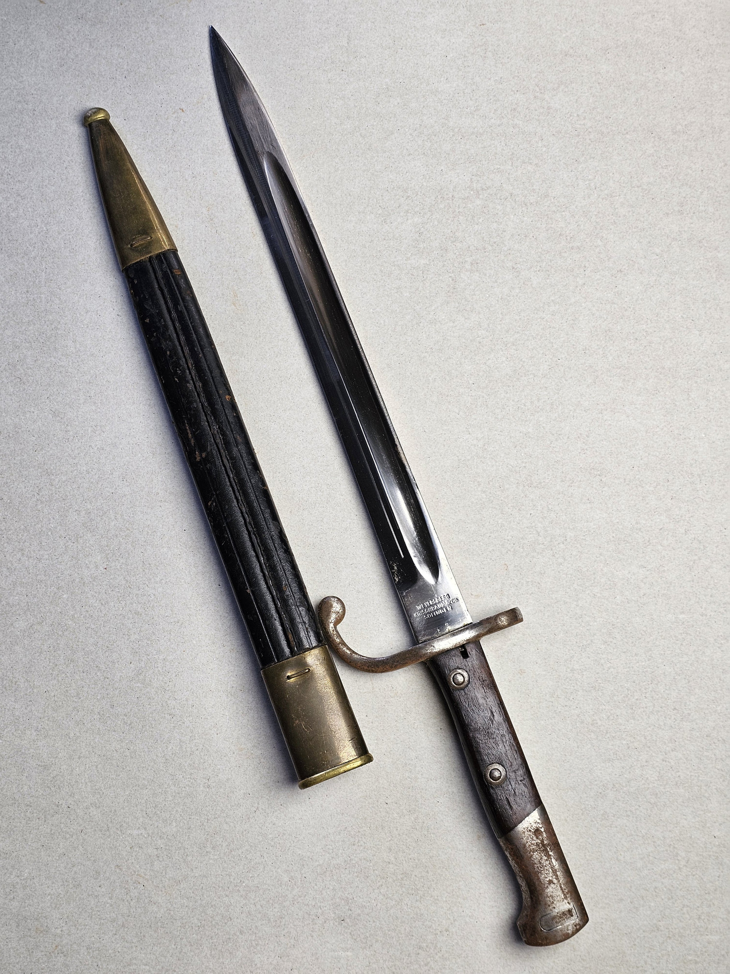 german ww1 seitengewehr 98/05 bayonet with scabbard – wkc solingen german ww1 seitengewehr 98/05 bayonet with scabbard – wkc solingen