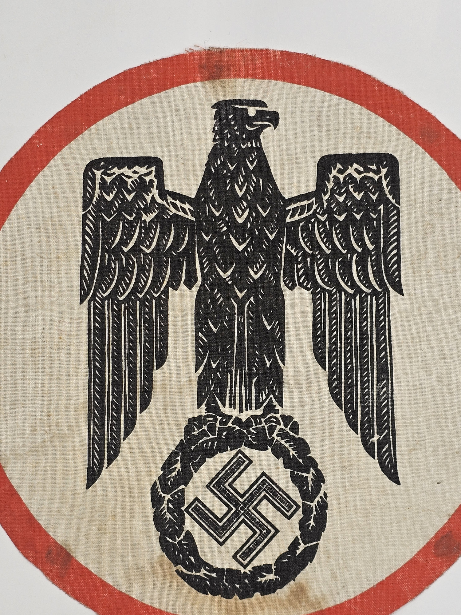 nsdap printed cloth eagle roundel nsdap printed cloth eagle roundel