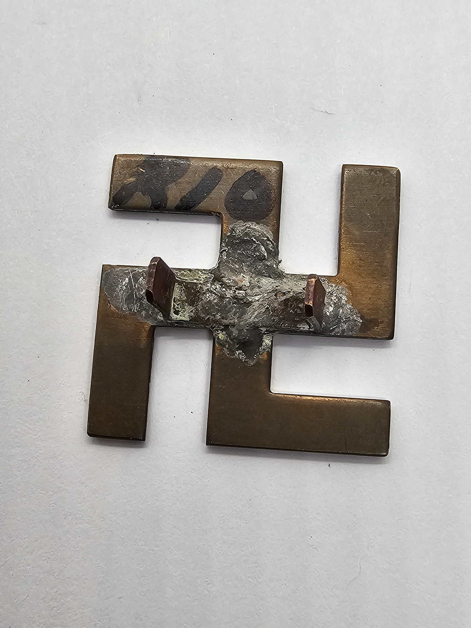 solid brass cap swastika badge tabback solid brass cap swastika badge tabback
