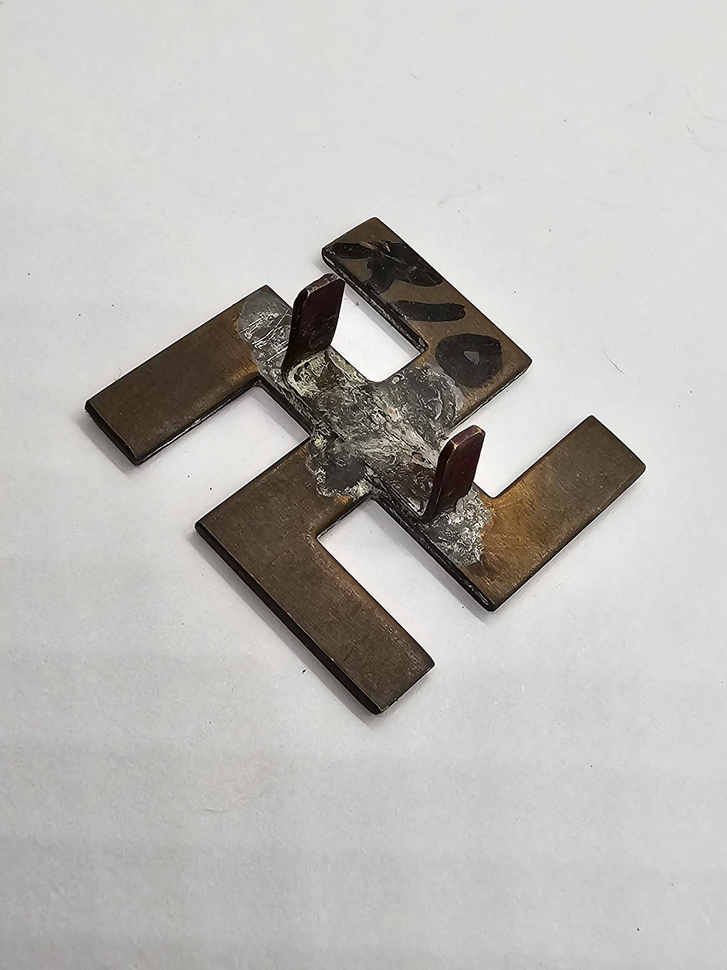solid brass cap swastika badge tabback solid brass cap swastika badge tabback