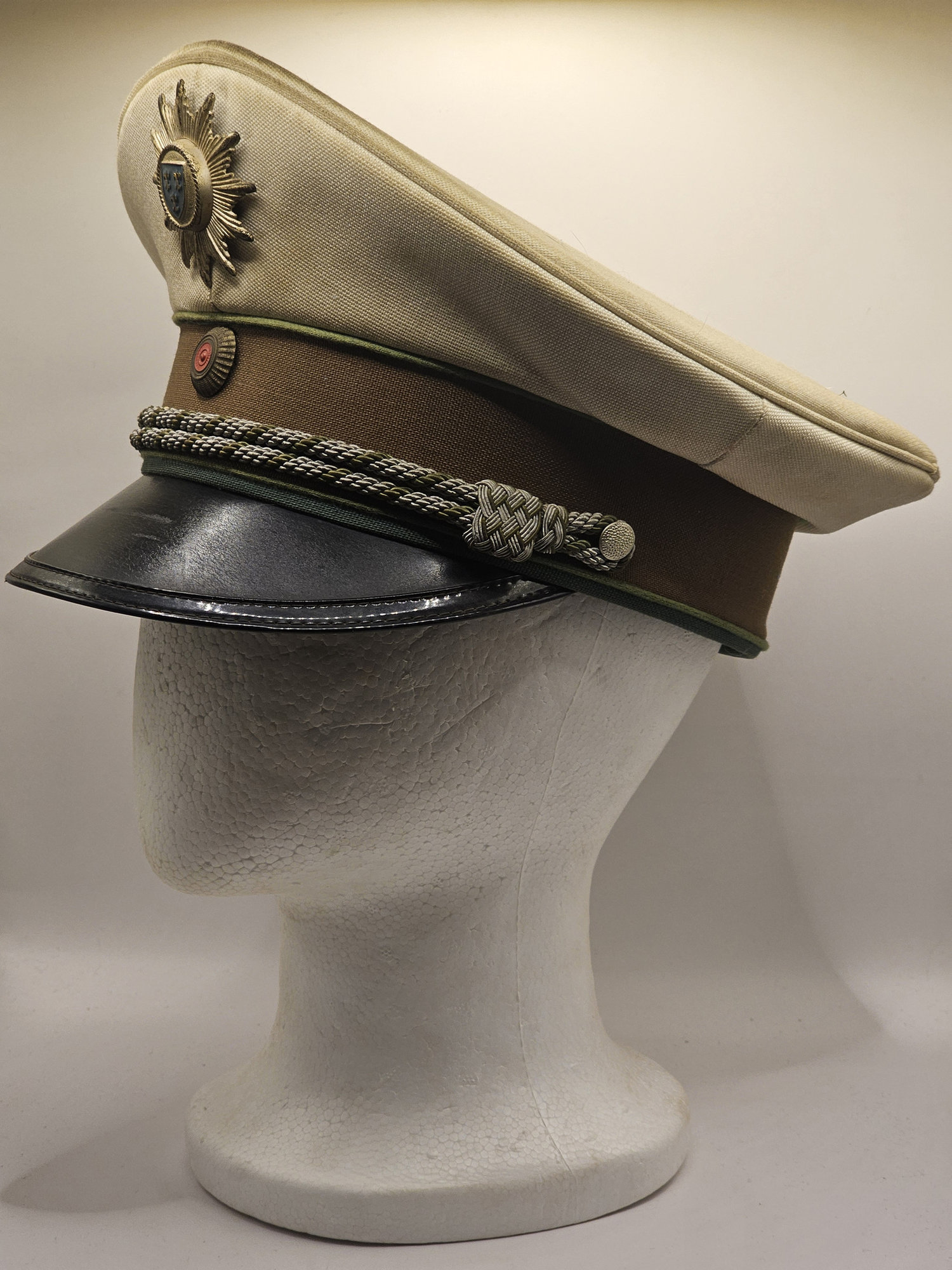 west german saarland polizei officer’s summer visor cap west german saarland polizei officer’s summer visor cap